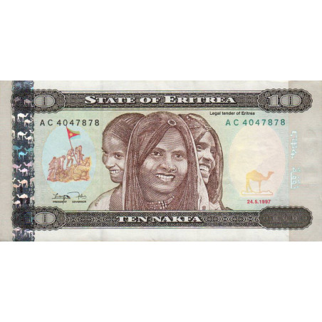 Erythrée - Pick 3 - 10 nakfa - Série AC - 24/05/1997 - Etat : TTB