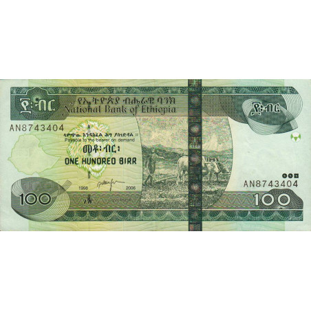 Ethiopie - Pick 52c - 100 birr - Série AN - 2006 - Etat : SPL