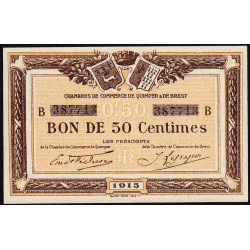 Quimper et Brest - Pirot 104-4 - 50 centimes - Série B - 1915 - Etat : SPL