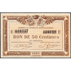 Quimper et Brest - Pirot 104-16 - 50 centimes - Série E - 1920 - Etat : pr.NEUF