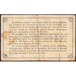 Rennes et Saint-Malo - Pirot 105-1 - 50 centimes - Sans série - 25/08/1915 - Etat : TB