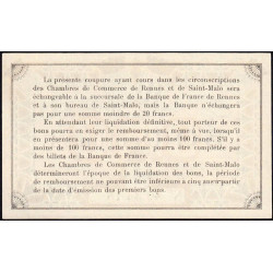 Rennes et Saint-Malo - Pirot 105-1 - 50 centimes - Sans série - 25/08/1915 - Etat : NEUF