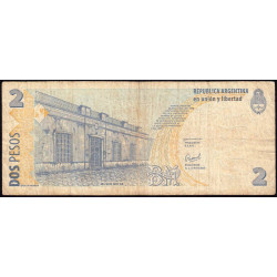 Argentine - Pick 346_2 - 2 pesos - Série D - 2001 - Etat : TB-