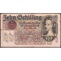 Autriche - Pick 122 - 10 shilling - 02/02/1946 - Etat : TB-