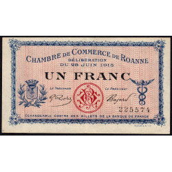 Roanne - Pirot 106-2a - 1 franc - Sans série - 28/06/1915 - Etat : SUP