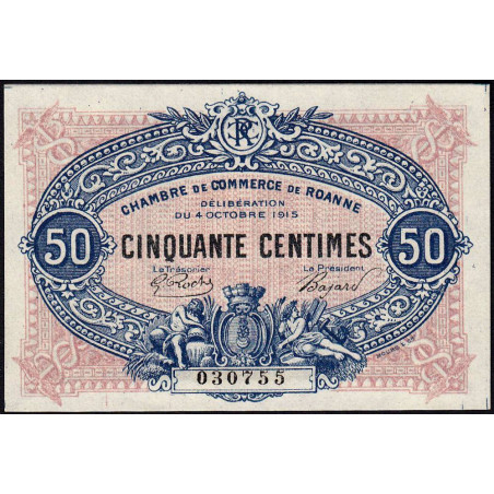 Roanne - Pirot 106-5 - 50 centimes - 04/10/1915 - Etat : NEUF