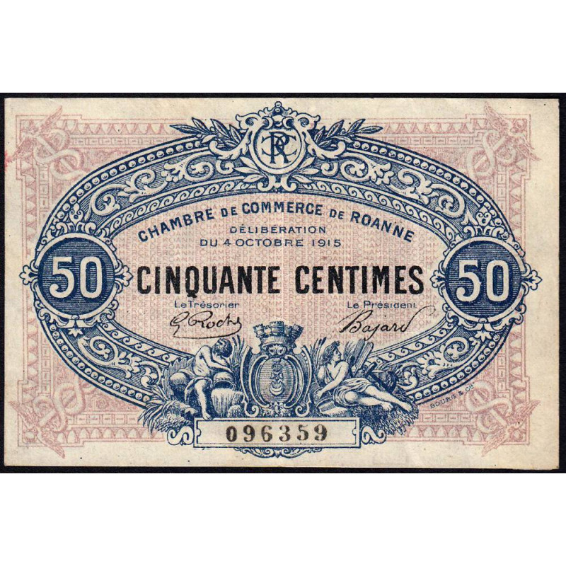 Roanne - Pirot 106-5 - 50 centimes - 04/10/1915 - Etat : TTB