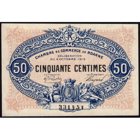 Roanne - Pirot 106-7 - 50 centimes - 04/10/1915 - Etat : pr.NEUF