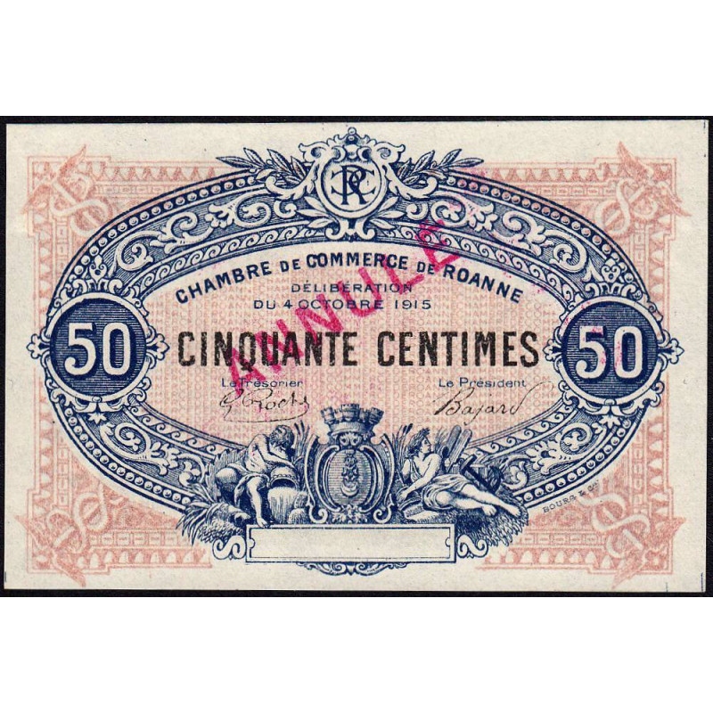 Roanne - Pirot 106-8 - 50 centimes - 04/10/1915 - Annulé - Etat : NEUF