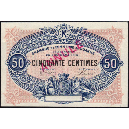 Roanne - Pirot 106-8 - 50 centimes - 04/10/1915 - Annulé - Etat : NEUF