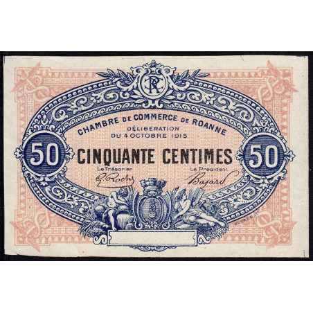 Roanne - Pirot non répertorié - 50 centimes - Epreuve de l'avers - Etat : SPL