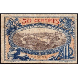 Roanne - Pirot 106-15 - 50 centimes - Série A 90 - 18/07/1917 - Etat : TB