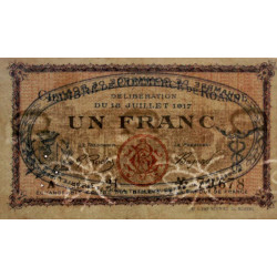 Roanne - Pirot 106-17 - 1 franc - Série A 21 - 18/07/1917 - Etat : TTB+