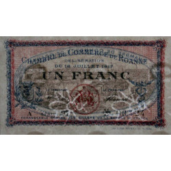 Roanne - Pirot 106-17 - 1 franc - Série A 97 - 18/07/1917 - Etat : SPL