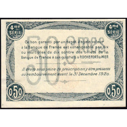 Rochefort-sur-Mer - Pirot non répertorié - 50 centimes - 4me Série - Spécimen - 28/10/1915 - Etat : SUP+