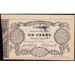 Le Mans - Chambre de Commerce - Jer 72.01A - 1 franc - 01/12/1870 - Etat : SUP+