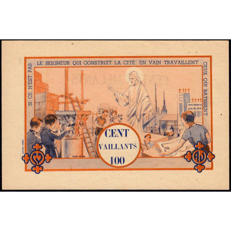 Billet de 100 vaillants - 4ème série /B - 1943-1948 - Etat : SUP à SPL