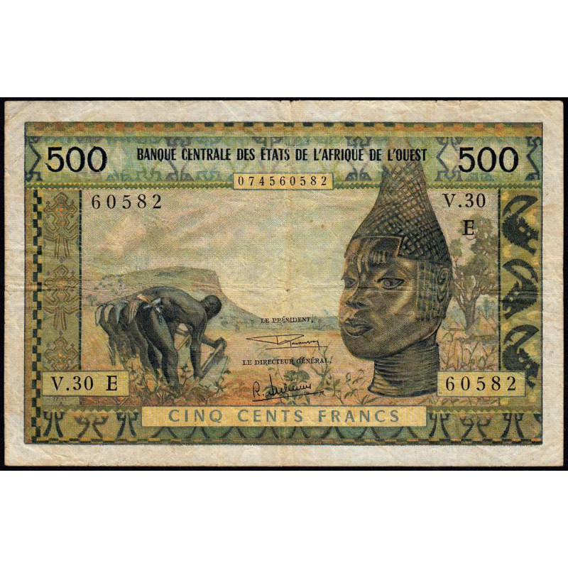 Mauritanie - Pick 502Eg - 500 francs - Série V.30 - 1969 - Etat : TB+