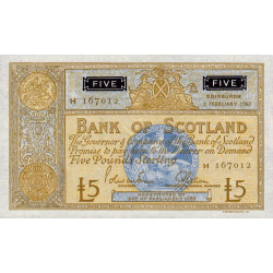 Ecosse - Pick 106c - 5 pounds sterling - 02/02/1967 - Etat : pr.NEUF