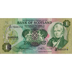 Ecosse - Pick 111c - 1 pound - 25/08/1977 - Etat : TTB