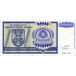 Croatie - Krajina - Pick R12 - 10'000'000 dinars - Série AA - 1993 - Etat : SUP+