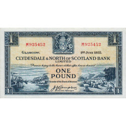 Ecosse - Pick 191a - 1 pound - 01/06/1955 - Etat : SPL