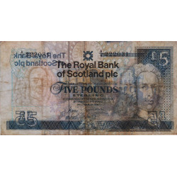 Ecosse - Pick 347a_1 - 5 pounds sterling - Série A/9 - 25/03/1987 - Etat : TB