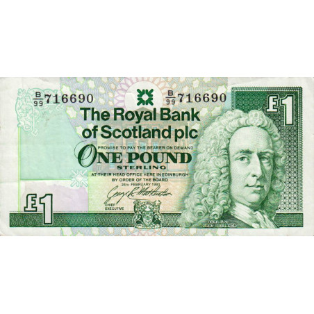 Ecosse - Pick 351c_2 - 1 pound sterling - Série B/99 - 24/02/1993 - Etat : TTB