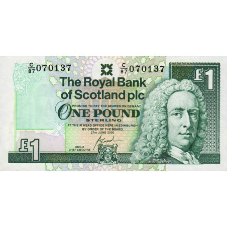 Ecosse - Pick 351e_1 - 1 pound sterling - Série C/87 - 27/06/2000 - Etat : NEUF