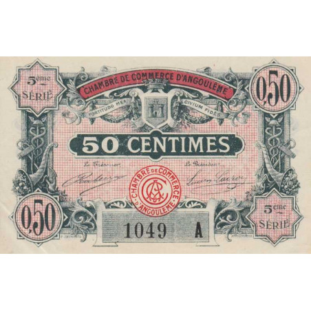 Angoulême - Pirot 9-40 - 50 centimes - 5ème série A - 11/04/1917 - Etat : SPL