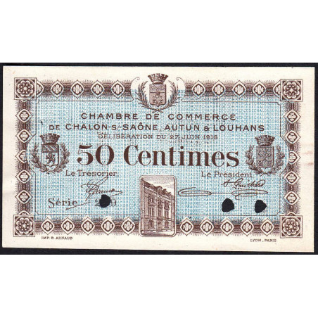 Chalon-sur-Saône, Autun, Louhans - Pirot 42-2 - 50 centimes - Série 219 - 27/06/1916 - Spécimen - Etat : SUP+