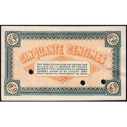 Chalon-sur-Saône - Pirot 42-21 - 50 centimes - Série E 321 - 22/07/1919 - Spécimen - Etat : SUP