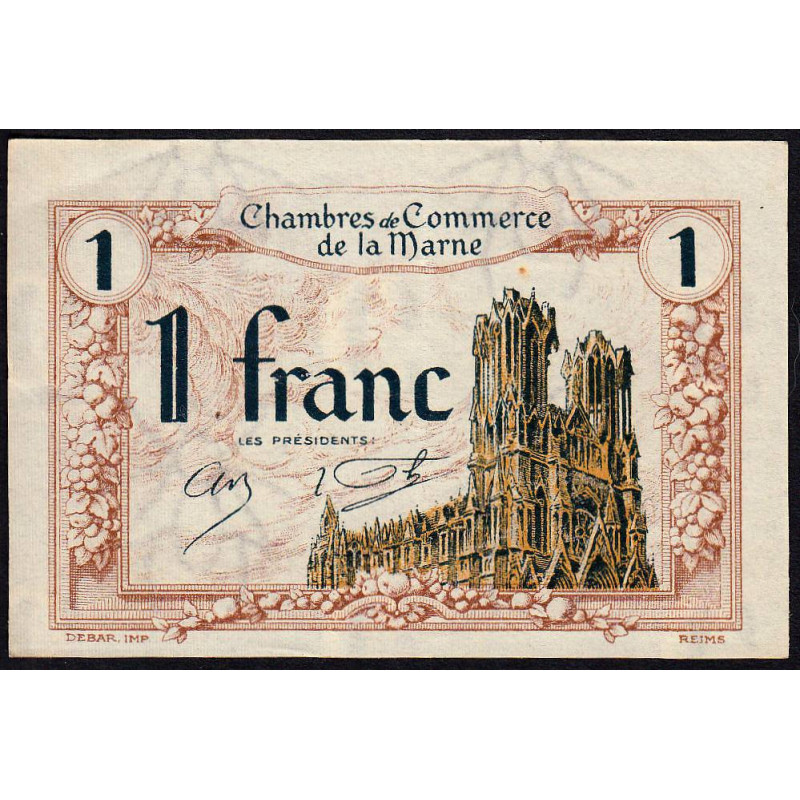 Châlons-sur-Marne, Epernay, Reims - Pirot 43-2 - 1 franc - 10/10/1920 - Etat : SUP+