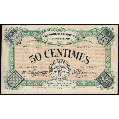 Chartres (Eure-et-Loir) - Pirot 45-5 - 50 centimes - 04/1917 - Etat : SUP+