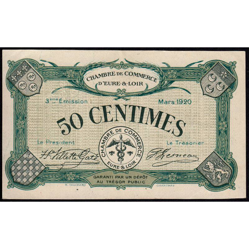 Chartres (Eure-et-Loir) - Pirot 45-9 - 50 centimes - 03/1920 - Etat : SUP+