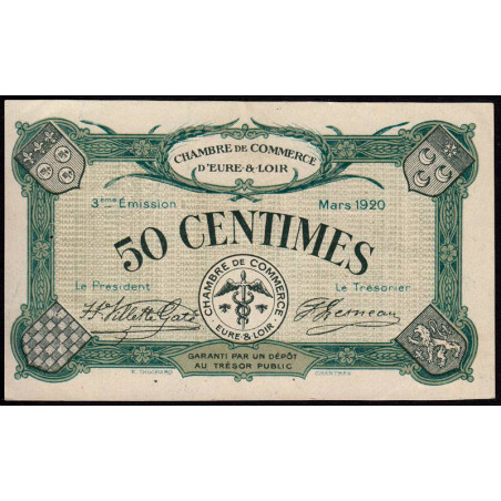 Chartres (Eure-et-Loir) - Pirot 45-9 - 50 centimes - 03/1920 - Etat : SUP+