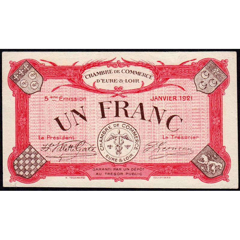 Chartres (Eure-et-Loir) - Pirot 45-13 - 1 franc - 01/1921 - Etat : SPL