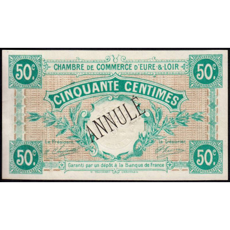 Chartres (Eure-et-Loir) - Pirot 45-2 - 50 centimes - 01/10/1915 - Annulé - Etat : SPL