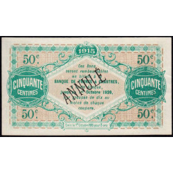 Chartres (Eure-et-Loir) - Pirot 45-2 - 50 centimes - 01/10/1915 - Annulé - Etat : SPL