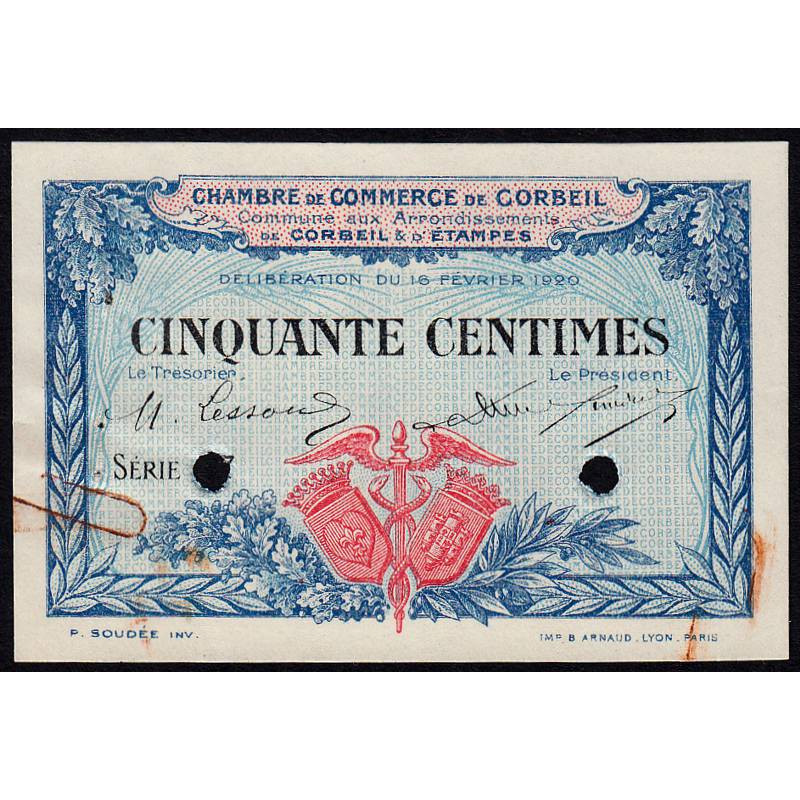 Corbeil - Pirot 50-2 - 50 centimes - Série .7 - 16/02/1920 - Spécimen - Etat : SUP