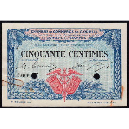 Corbeil - Pirot 50-2 - 50 centimes - Série .7 - 16/02/1920 - Spécimen - Etat : SUP