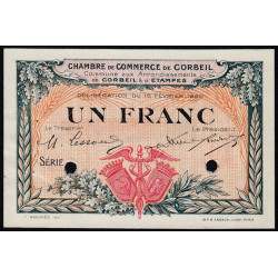 Corbeil - Pirot 50-4 - 1 franc - Sans série - 16/02/1920 - Spécimen - Etat : SUP+