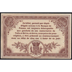 Corrèze (Brive, Tulle) - Pirot 51-5 - 50 centimes - Série B - 25/03/1915 - Annulé - Etat : SUP+