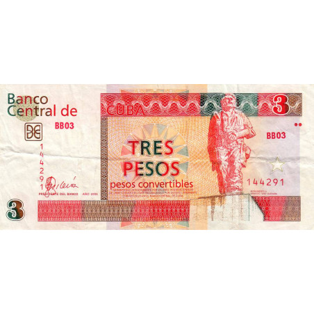 Cuba - Pick FX 47_1 - 3 pesos - Série BB 03 - 2006 - Etat : TTB-