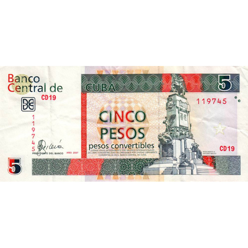 Cuba - Pick FX 48_2 - 5 pesos - Série CD 19 - 2007 - Etat : TTB-