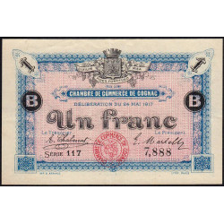 Cognac - Pirot 49-7 - 1 franc - Série 117 - 24/05/1917 - Etat : TTB+