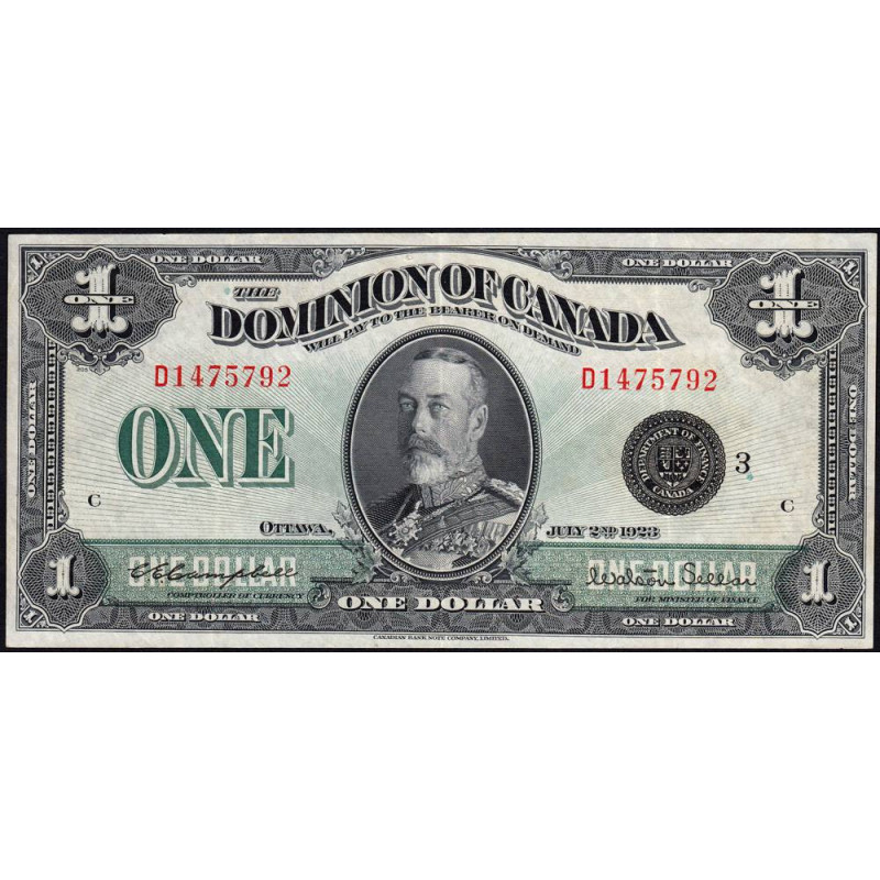 Canada - Pick 33n - 1 dollar - Série D - 02/07/1923 - Etat : TTB+