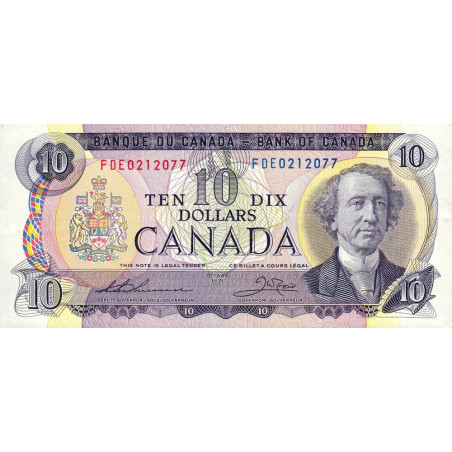 Canada - Pick 88e - 10 dollars - Série FDE - 1971 (1988) - Etat : TTB