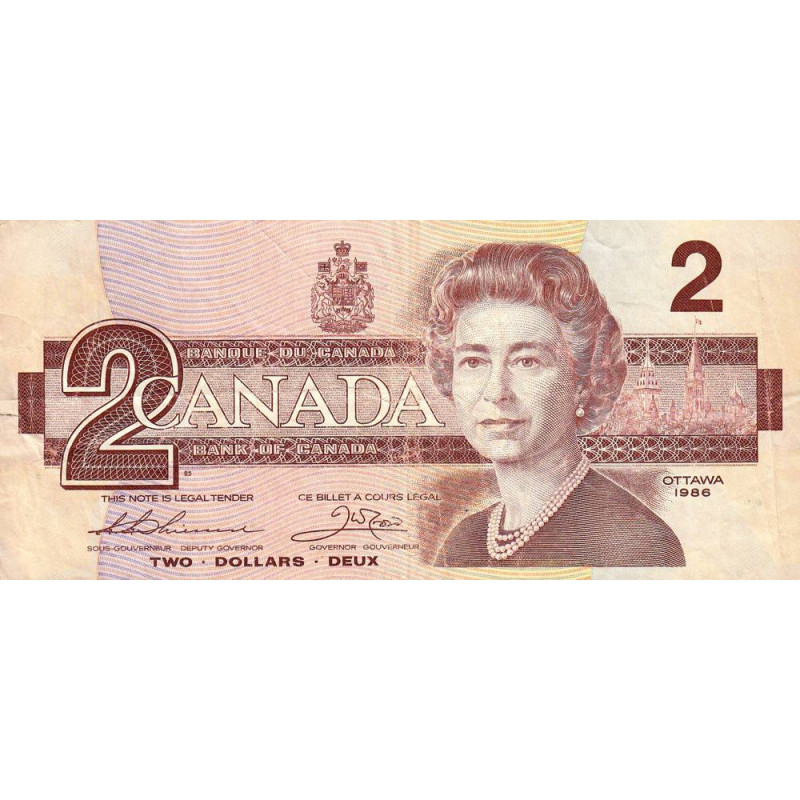 Canada - Pick 94b_1 - 2 dollars - Série BBV - 1986 (1988) - Etat : TB