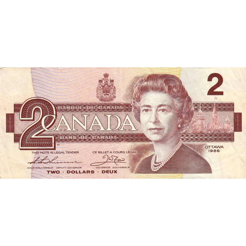 Canada - Pick 94b_1 - 2 dollars - Série BGD - 1986 (1988) - Etat : TB+